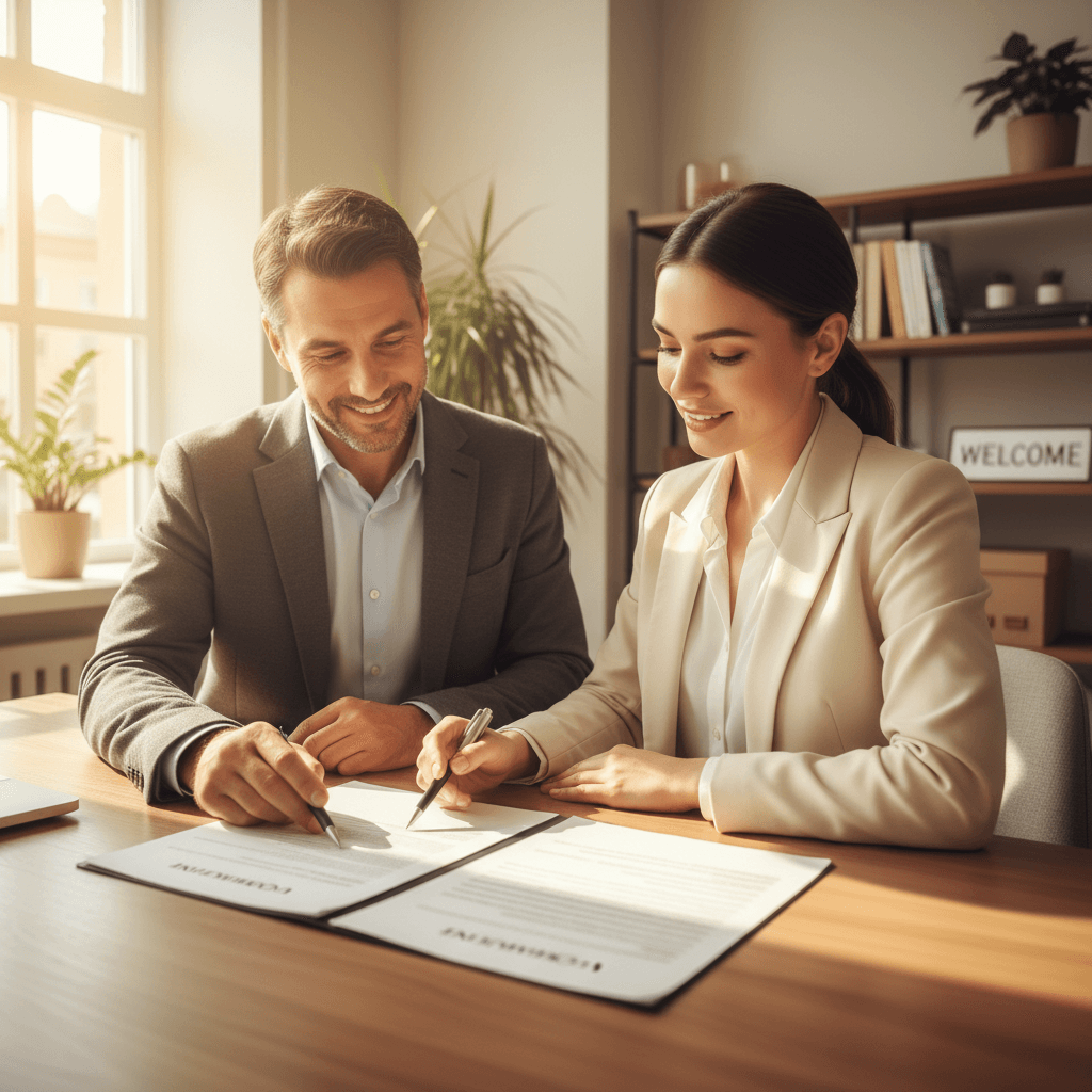 Customer and agent discussing pricing